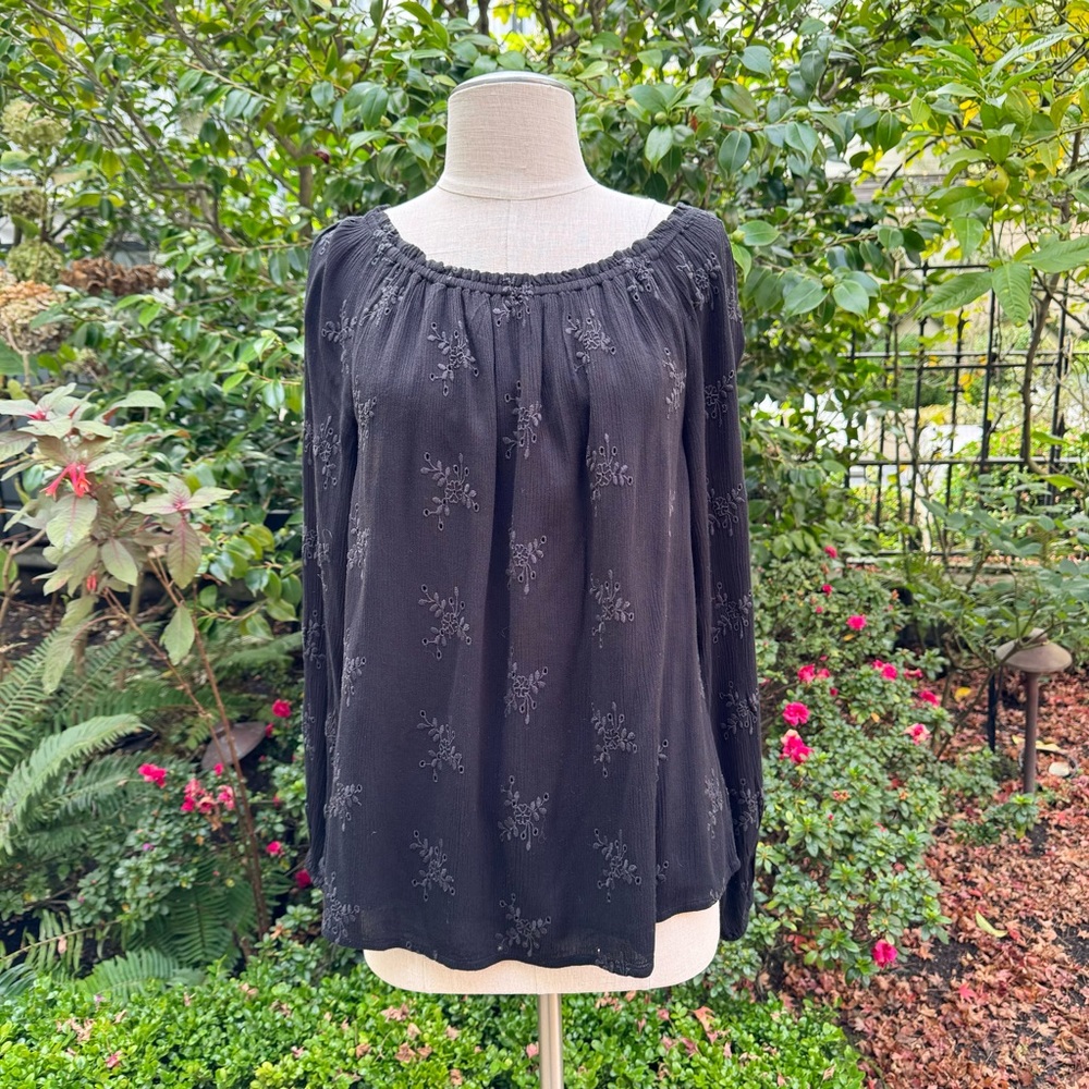 SANCTUARY Kahill Scoop Neck Top Black Sz S